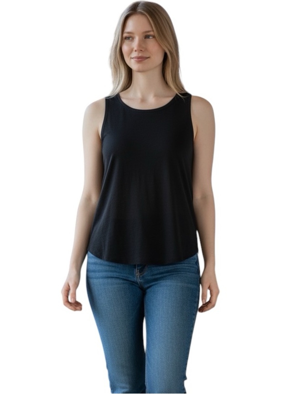 Anthropologie Black Knot Back Swing Tank Top Small